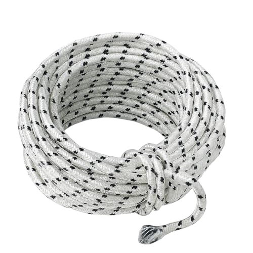 Image of Clothesline Rope, 20 Metres Each, Pack of 4, Polyester, White and Green (4)