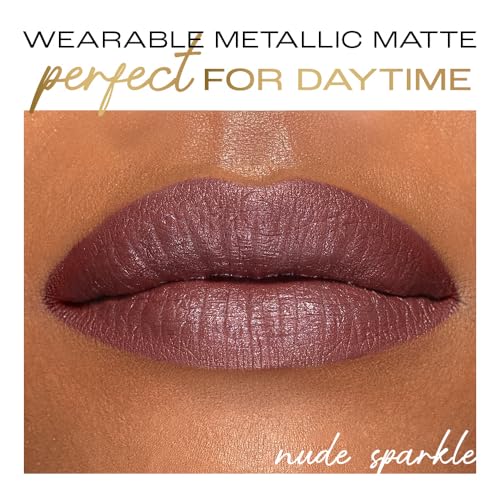 Image of Lakme Be-Jewel Shimmer Lip Liquid with Ceramides, Luminous Matte Finish, Waterproof- 304 Nude Sparkle 3.5ml