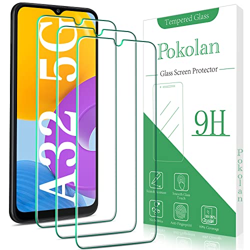 Pokolan 3 Pack Screen Protector For Samsung Galaxy A32 5G Tempered Glass 9H Hardness Case Friendly Bubble Free Anti-Scratch Easy to Instal