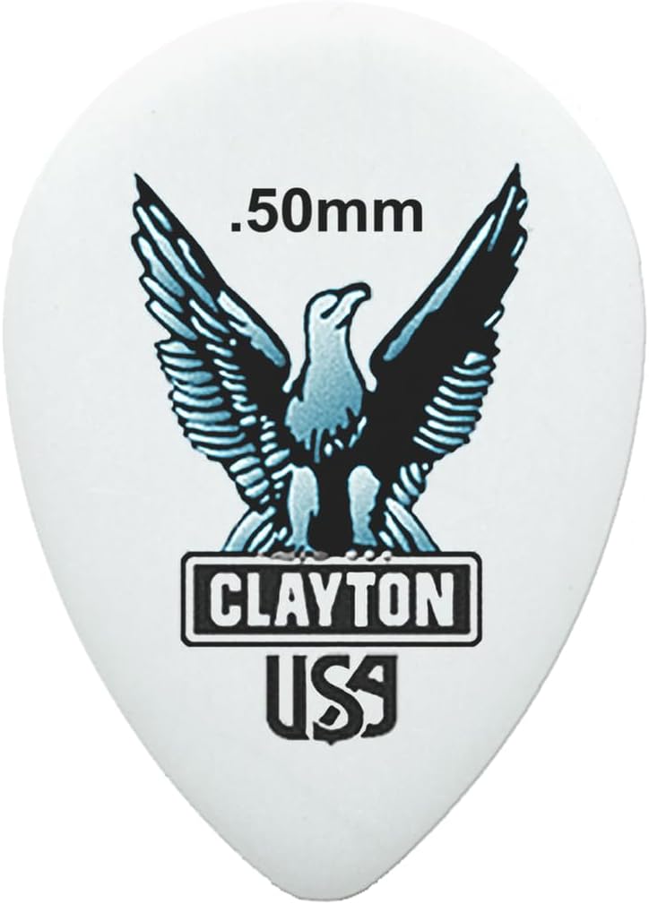 Clayton Picks ST100 Acetal Guitar Picks Rounded Triangle Shape, 1.00mm, Pack of 72