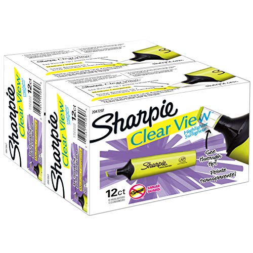 Sharpie Clear View Highlighter, Chisel Tip, 24 Pack