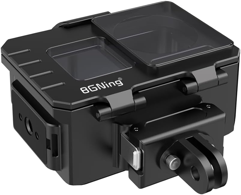 BGNing Diving Camera Protective Frame, Compatible with Action5PRO/4/3 Aluminum Sports Camera Deep Sea Waterproof Case, 80M Underwater Photography (Magnetic Quick Install Two Cards)