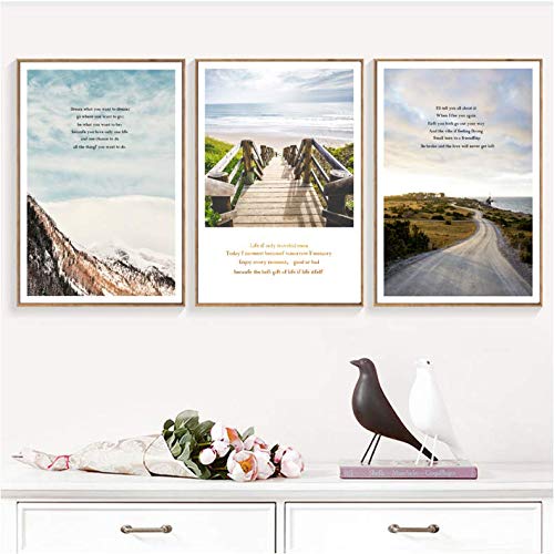 Posters nursery HD de montagne pour chambre bébé - Toile 50x70cm sans cadre