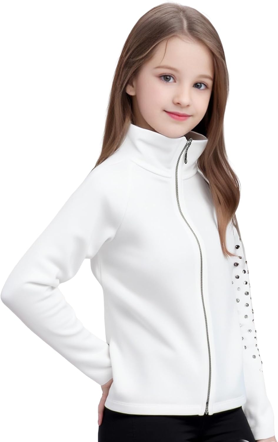 LIUHUO Girls Figure Skating Training Jacket - Elegant Ventilated Practice Top
