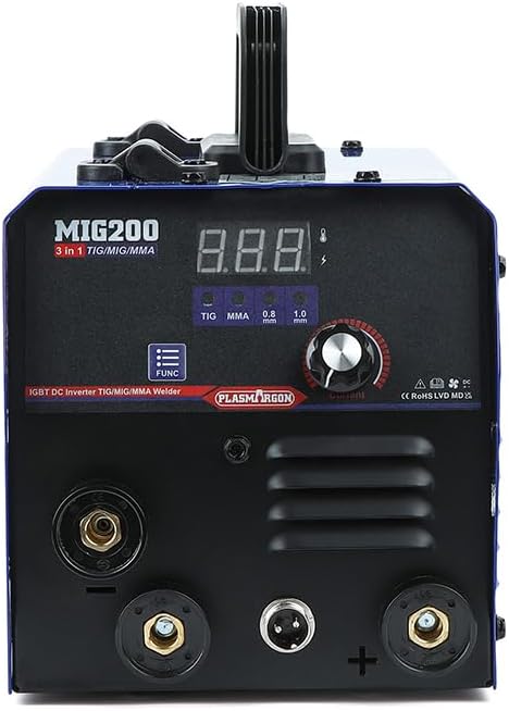 200A MIG Welder Gasless MIG Lift TIG ARC 3 in 1 Welding Machine Flux Core Wire Automatic Feed No Gas Welder Machine - IGBT, 230V