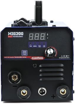 200A MIG Welder Gasless MIG Lift TIG ARC 3 in 1 Welding Machine Flux Core Wire Automatic Feed No Gas Welder Machine - IGBT, 230V