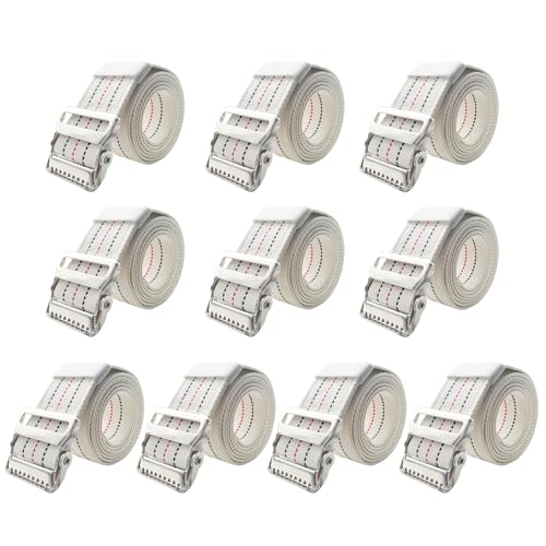 MIHEQIKQI 10 Packs Transfer and Gait Belts with Metal Buckle and Belt Loop Holder - Standing and Transfer Walking Assist Aid for Seniors Elderly Patients Caregiver Nursing Therapist 60 inch