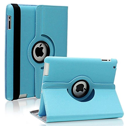 Fenrad®Housse en Cuir Pochette Multi Angle Rotative 360 Cover Stand Intelligente avec support et veille automatique Pour Apple iPad Mini--Bleu Cover