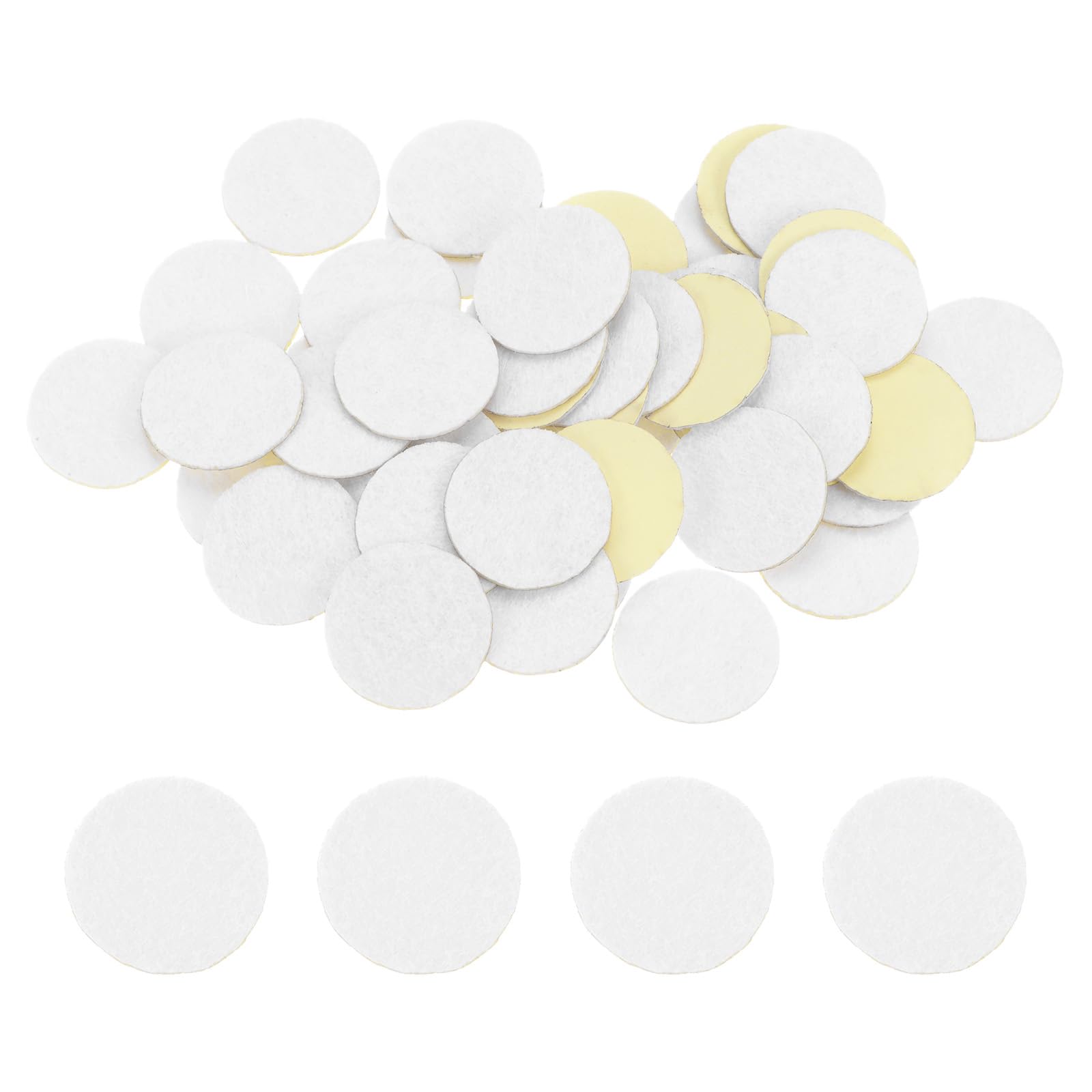 HARFINGTON 48pcs Round Adhesive Felt Circles, 20mm 3/4" Pre Cut Felt Craft Stickers Non-Woven Mini Felt Fabric Circles for DIY Sewing Handcraft Cut Projects Craft Finishing, White