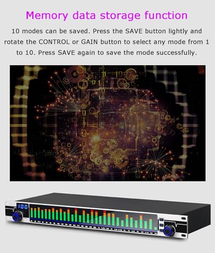 Ecualizador Estéreo de 31 Bandas, Procesador de Señal de Audio con Pantalla LCD de Alta Definición, Ecualizador Analógico Profesional con Reducción Inteligente de Ruido Digital miniatura 5