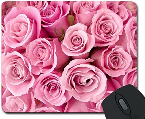 Pink Rose Rectangle Non-Slip Rubber Mouse Pad Mousepad Mat
