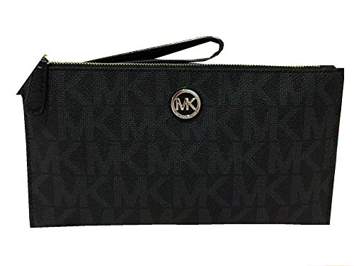 Michael Kors Fulton Large Zip Clutch & Wristlet (Black)