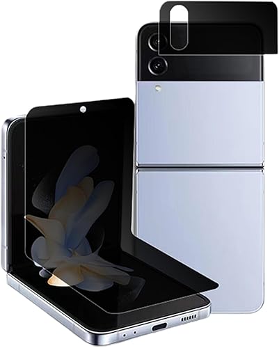 CDFUMY 2 juegos de 4 piezas Protector de pantalla de privacidad para Samsung Galaxy Z Flip 5 5G (frontal + interior), con extra (sin burbujas