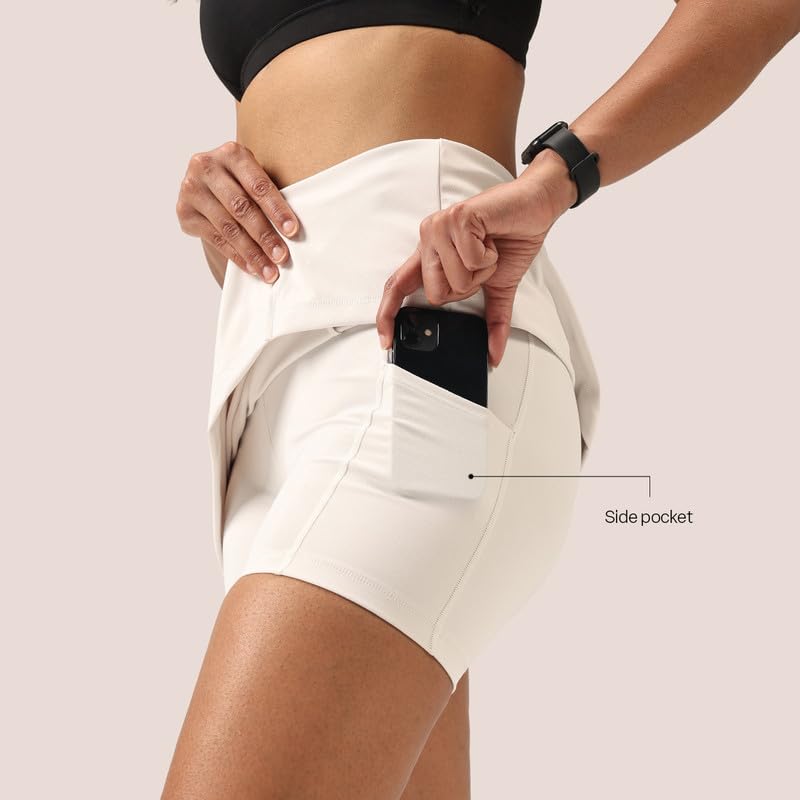 Image of BlissClub Ultimate Skorts | in-Built Shorts | Side Pocket | Side Slit at Hem | Invisible Back Pocket | CloudSoft TM Fabric