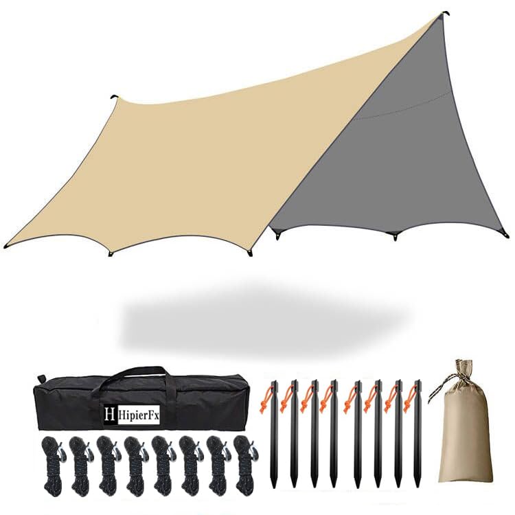 16x16 ft Large Camping Tarp Waterproof Hammock Rain Fly...