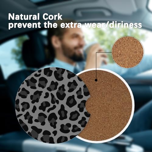 Portavasos cerámicos absorbentes Gris Leopardo 2 piezas miniatura 5