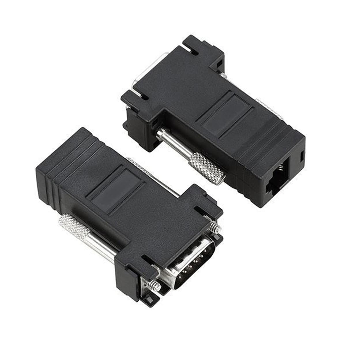 JSER Connettore da VGA maschio a Ethernet, Lan, Cat5, Cat5e, RJ45 femmina, 2 pezzi