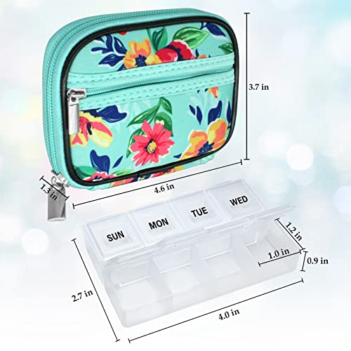 Serfeymi Weekly Travel Pill Organizer Pill Case For Purse With Removable 7 Day Pill Box, Fashionable Travel Medicine Organizer Pill Container For Medicine, Vitamin, Supplement - Green 01 #TOP1