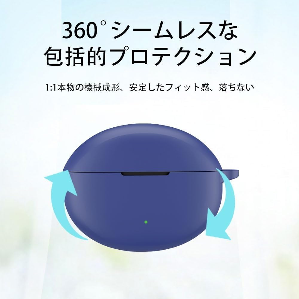 Dl3 Mobilak Compatible with OPPO Enco Air 4 Pro Case Cover, Soft Silicone Shockproof Protective Case Wireless Earbuds with Carabiner, Front LED Visible (Blue)