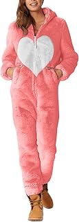 Pijama de lana artificial de manga larga para mujer, casual, color sólido, con cremallera, holgado, con capucha, informal, cálido, para invierno, linda chaqueta de dormir para mujer