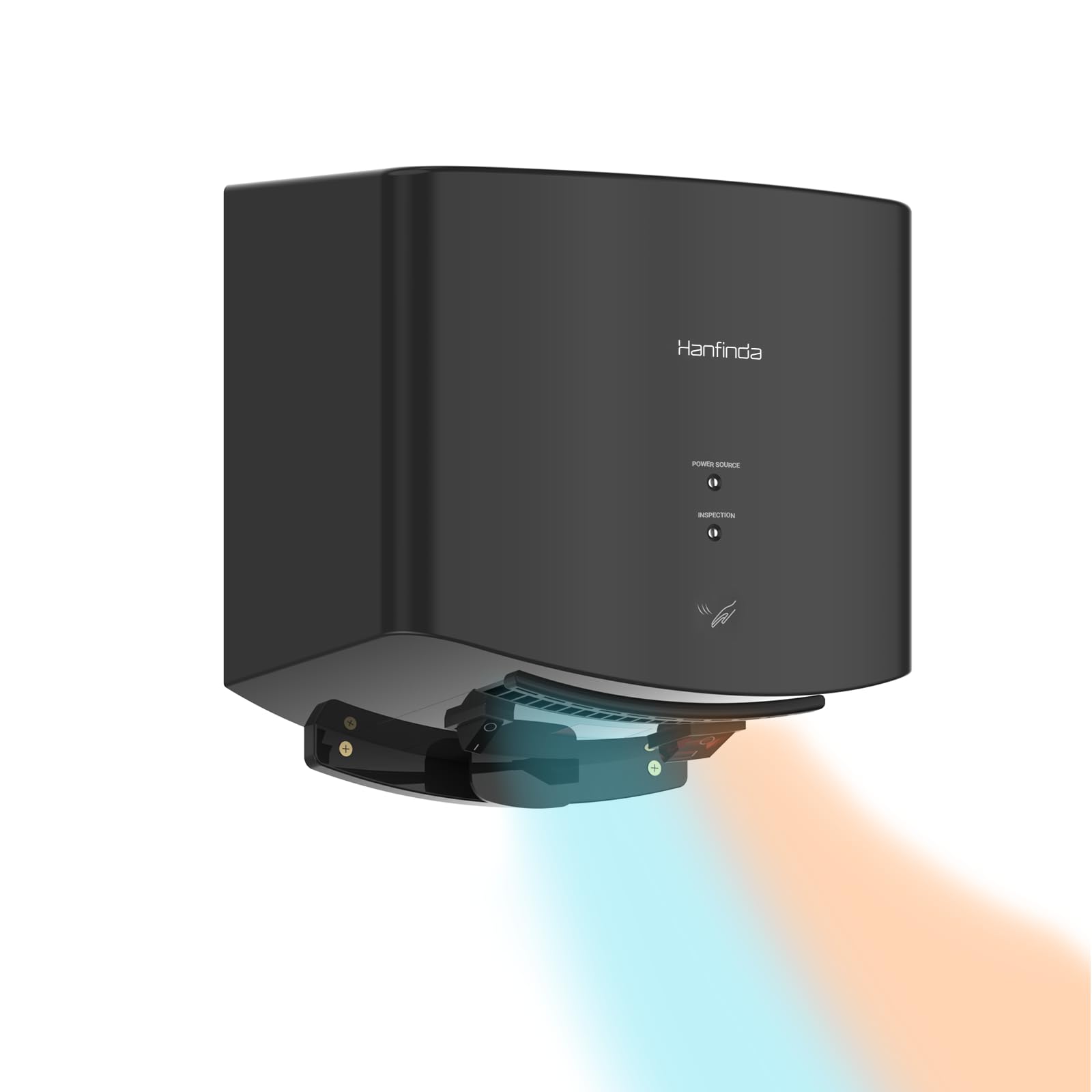 Automatic Hand Dryer with Commercial Electric HEPA Filter High Speed 10 Seconds to Dry for Bathroom,1250w 110v, Wall Mount，ABS, Black