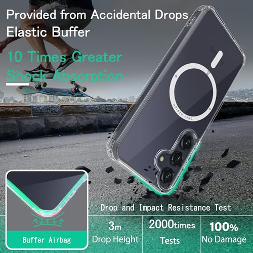 Image of ONES Magnetic for Samsung Galaxy S25 FE Slim Case, Compatible with Magsafe, Military-Grade Drop Guard, Anti-Yellowing, Shockproof Cover for Galaxy S25 FE, Scratch-Resistant, Transparent
