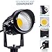 SUNVIE 12W LED Landscape Lights Low Voltage (AC/DC 12V) Waterproof Garden Pathway Lights Super Warm White (900LM) Walls Trees Flags Outdoor Spotlights with Spike Stand (8 Pack)