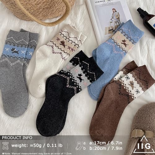 Image of IIG Winter Warm Wool Socks for Women Original Design Trendy Boot Socks Ideal Gift