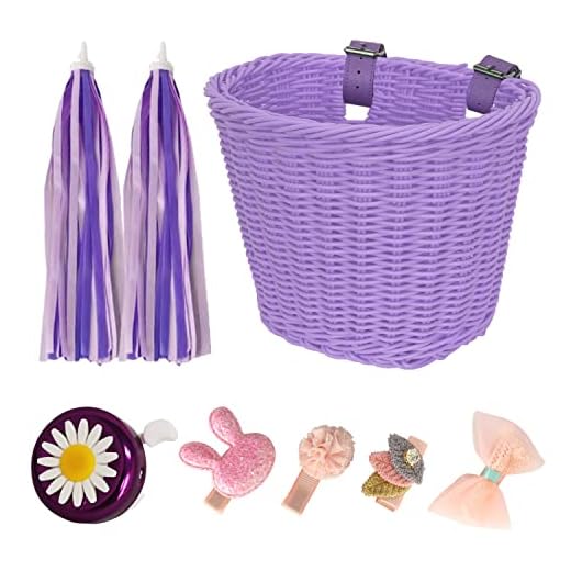 RAYMACE Conjunto De Sinos Para Cesta De Bicicleta Infantil, Cesta De Guiador De Bicicleta Infantil Com 4 Peças De Grampos De Cabelo Para Meninas, Kit De Acessórios Fofos Para Bicicleta Infantil, Scoot
