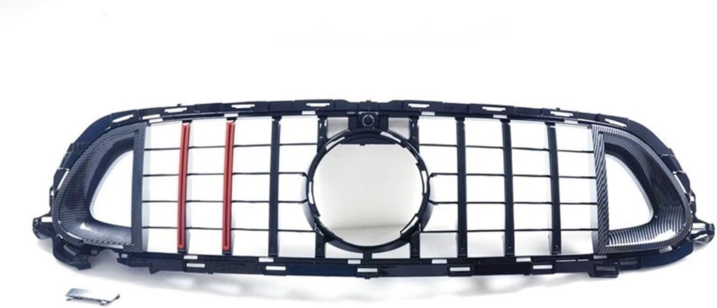 Front Bumper Grills For E Class W213 For Brabus Style 2021 2022 2023 Car Racing Grill With Camera Accessories Front Bumper Grille Front Radiator Grilles(Red Line)