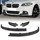 HK5 4 Pieces Front Bumper Lip Spoiler Splitter Side Body Kit Trim Protection Compatible with 2011-2016 BMW 5-Series F10 M Sport Bumper Only, 2012 2013 2014 2015 (Matt Black)