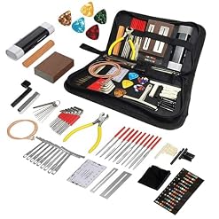 Guitar Repairing Maintenance Tool Kit 72Pcs Guitar Repair Kit Including Guitar Strings, Plectrums, Bridge, Guitar Code For Acoustic Electric Guitar Bass Ukulele - Les Beatles, Paul McCartney, John Lennon, RIngo Starr, George Harrison