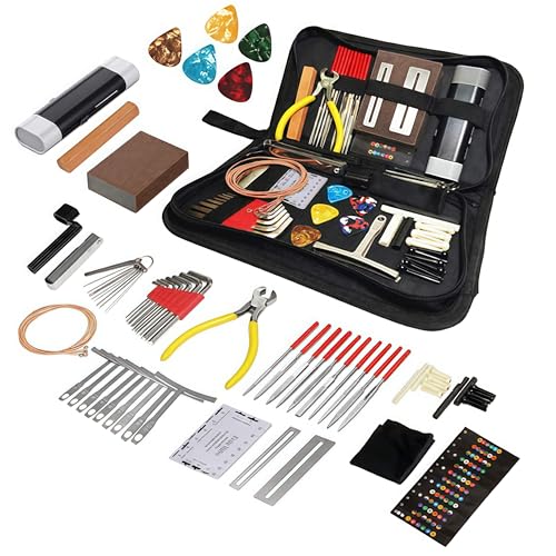 Kit de herramientas de mantenimiento de reparación de guitarra, 72 piezas, kit de reparación de...