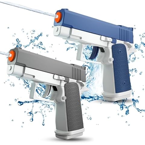 2 Pack Water Guns for Kids - Squirt Gun Water Blaster Soaker Water Pistol Toys for Toddlers Child Boys Girls, Ideal Summer Gifts for Swimming Pool Beach Party Outdoor Shooting Game Water Fighting Toy Cover