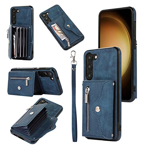 Étui en cuir avec cordon pour Samsung S22 Plus, coque mains libres