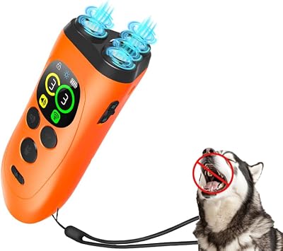 Ultrasonic Bark Control Device for Dogs - 3 in 1 Dog Training Aid with 3 Adjustable Levels, 50ft Range, LED Strobe & Flashlight - Stop Barking, Safe & Humane Pet Corrector