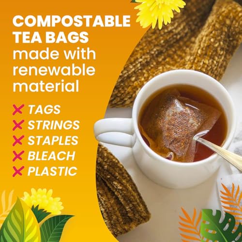 Image of Cederberg Tea Company Organic Dandelion Root Tea - 30 Tea Bags | Organic Herbal Tea From Single Origin | Eco-Friendly Tea Bags | Non-GMO Caffeine Free Tea With Zero Sugar