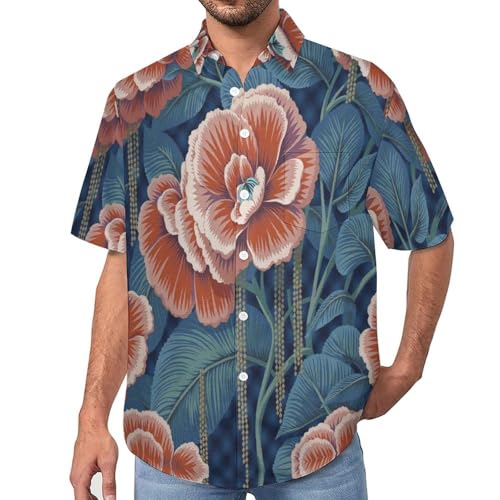 Chemise Hawaïenne pour Homme manches courtes imprimé fleurs grimpantes plage