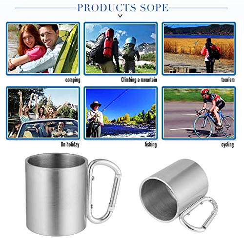 Caneca de acampamento ao ar livre em aço inoxidável água chá caneca de café com travamento automátic