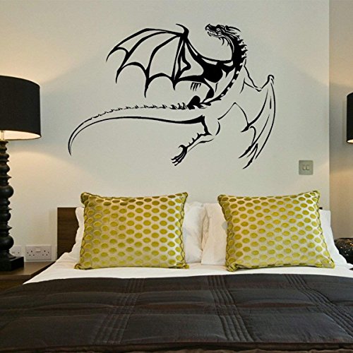 Vinilo Decorativo Dragón Negro, Adhesivo Pared 30x35 miniatura 2