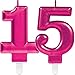 Produktbild Amscan/Carpeta 2X Zahlenkerzen * Zahl 15 * in PINK // 11cm x 9cm groß // Deko Geburtstag Geburtstagskerze Kerze