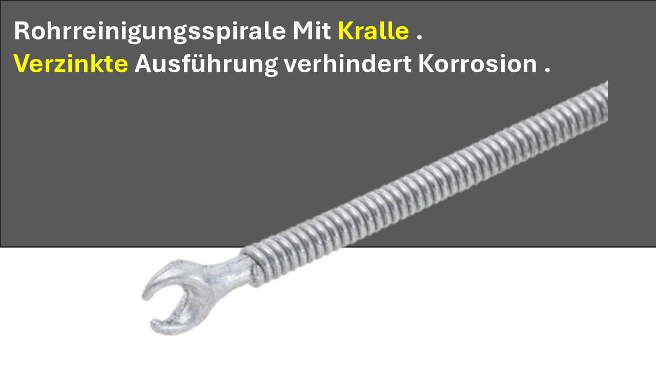 ROTHENBERGER Przemysłowa spirala do czyszczenia z pazurem, długość 3 m, Ø 6 mm - 1500000139