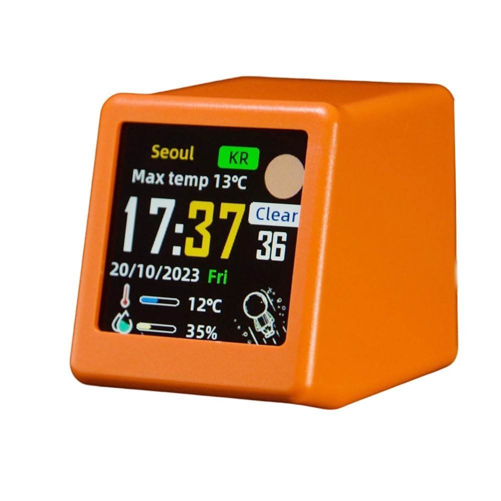 Reloj de clima interactivo para ver la temperatura ambiente y animaciones GIF en tu mesa