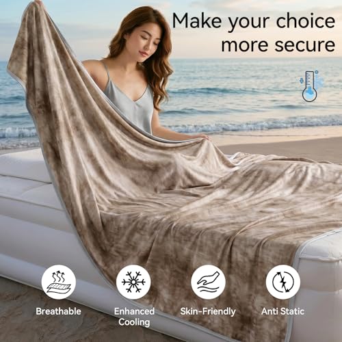 Image of Guohaoi Cooling Blanket Twin Full Size Summer Blanket Tie Dye for Hot Sleepers Lightweight Breathable Bed Blanket, Arc-Chill Q-Max >0.5 Cool Fiber (60''x90'')