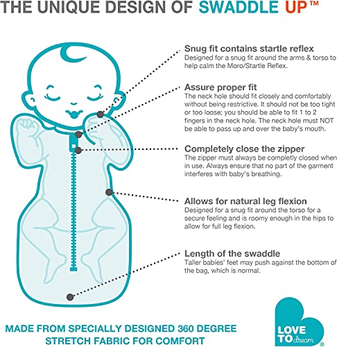 Love To Dream Swaddle Up, Organic, Cream, Medium, 13-19 Lbs., Dramatically Better Sleep, Allow Baby To Sleep In Their Preferred Arms Up Position For Self-Soothing, Snug Fit Calms Startle Reflex #TOP5