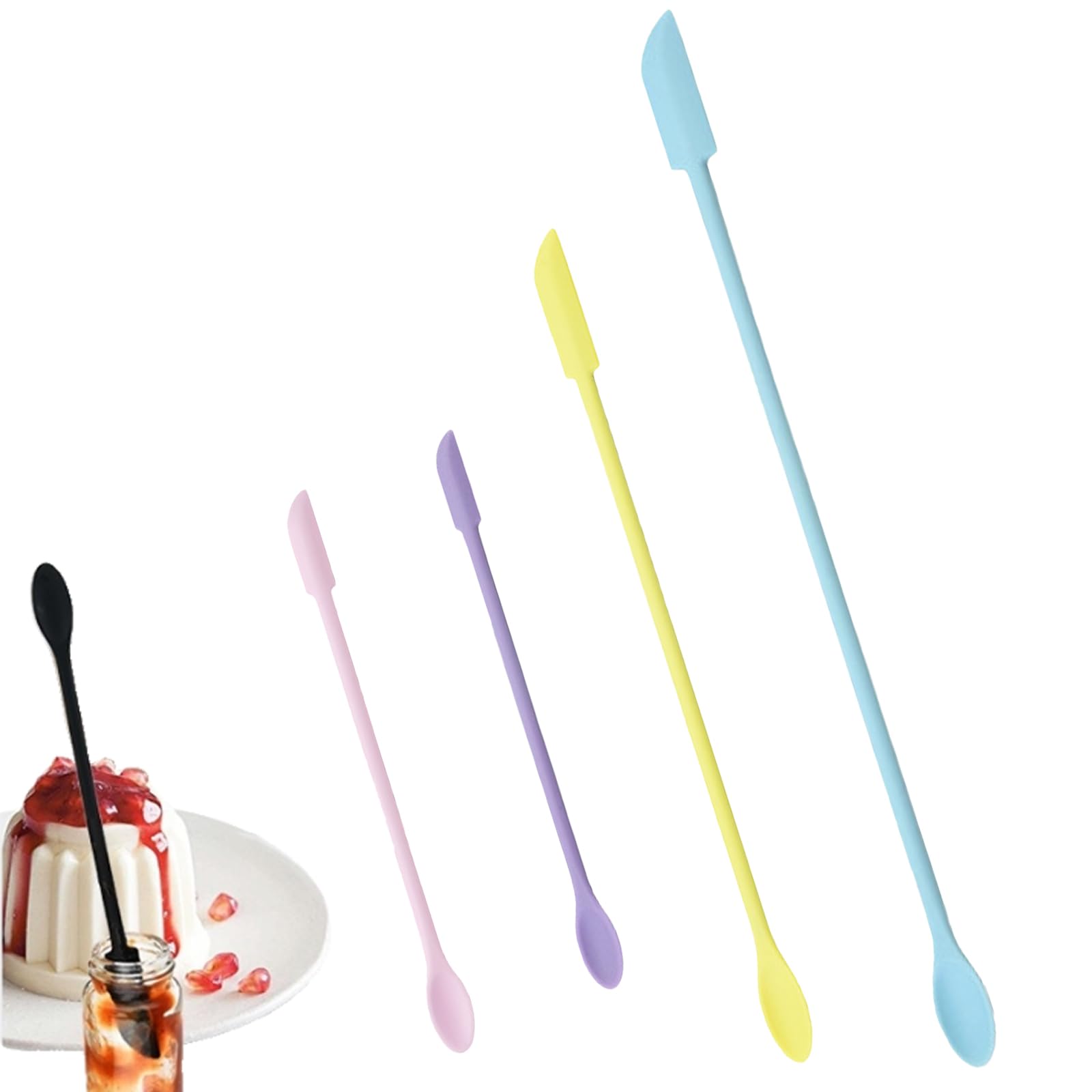 XiXiRan Set Di 4 Spatole In Silicone Per Cucina E Cosmetici - Multicolore, Alimentari, Dimensioni Variabili Da 15 A 30.5 Cm - 2