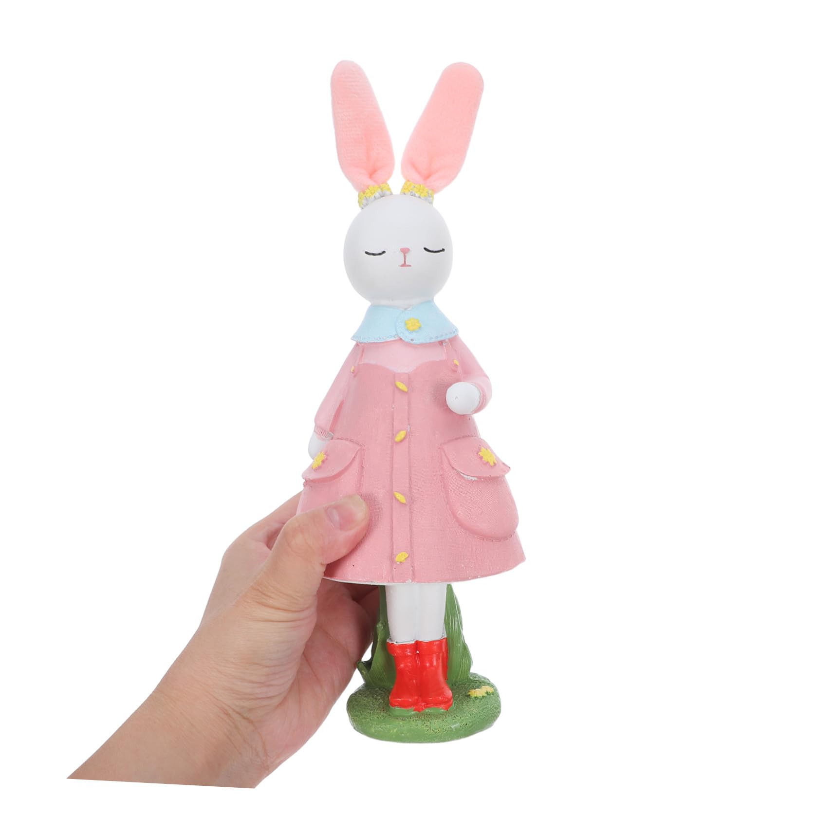 STOBAZA Statuina e Resistente Sbiadimento in Resina Rosa Coniglietto Pasquale Decorazione per Centrotavola Primaverile in Soggiorno o Ufficio
