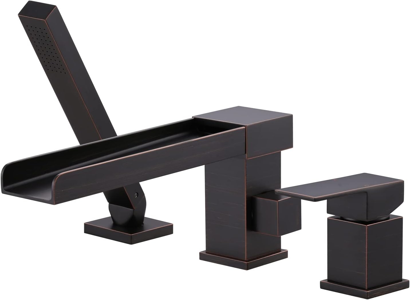 ALEASHA Modern Roman Tub Faucets + Oil-Rubbed Bronze Finished Shower Hose 63 Inches