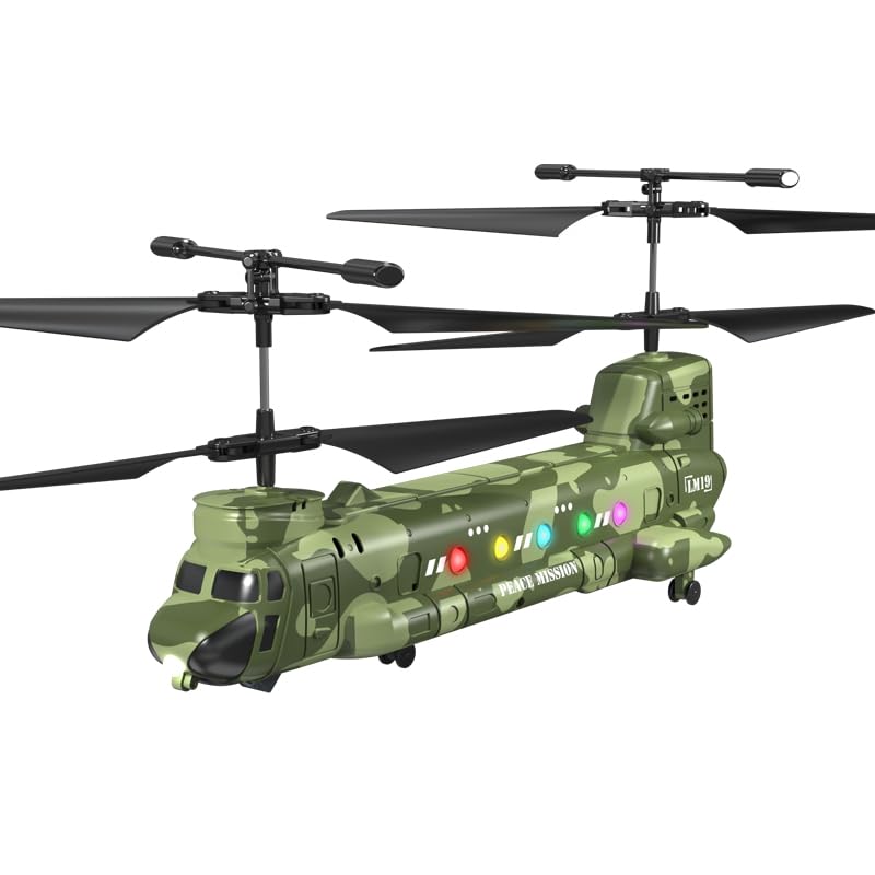OBEST LM19-D Chinook RC Helicopter,Remote Control Military Helicopter,Twin-Propeller with Altitude Hold,One Key take Off/Landing,Army RC Toys for Military Fans