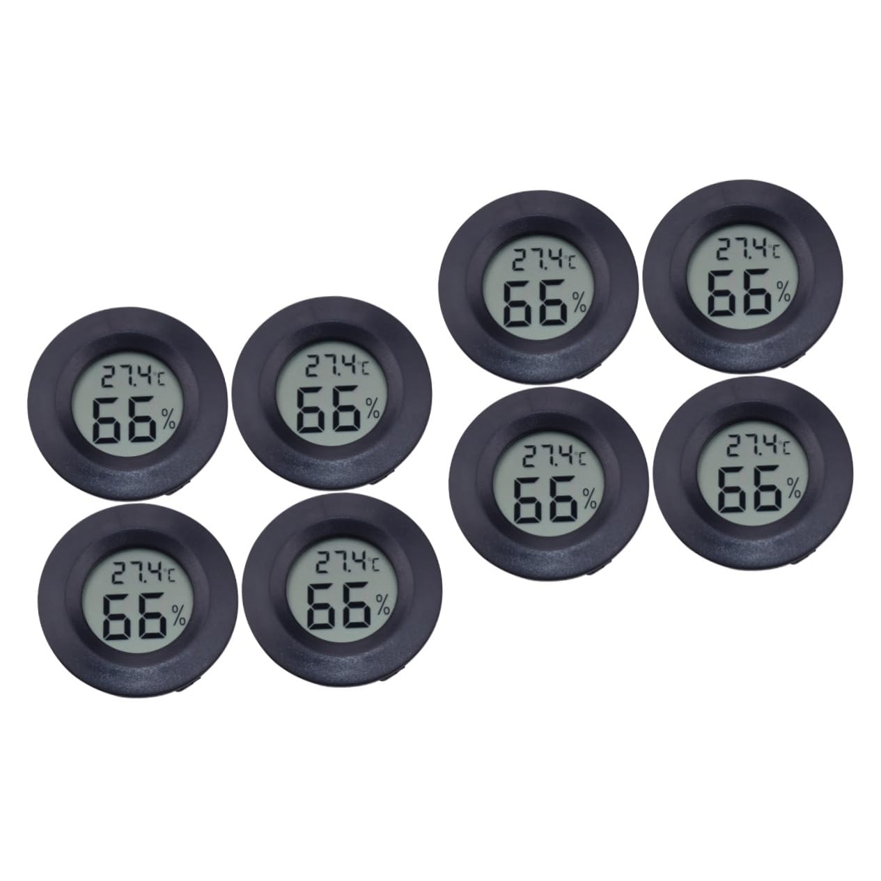 Garneck 8pcs Reptile Pet Humidity Compact Digital Thermometer Temperature Humidity Gauge for Pet Boxes
